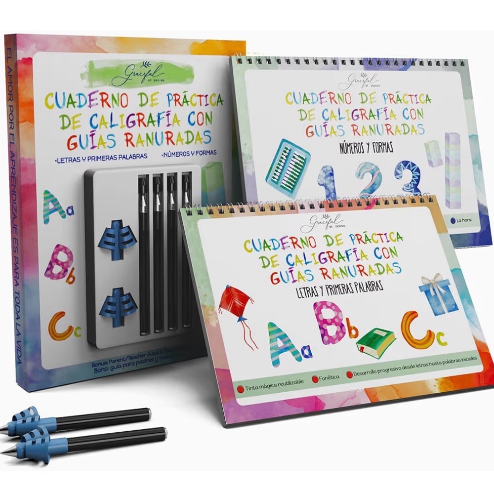 Grooved Handwriting Practice Books for Kids in SPANISH